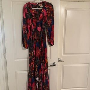 Farm rio black wildlife maxi dress (xs)